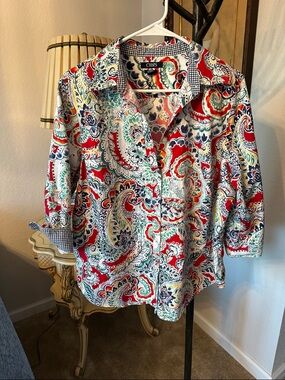 Chaps Women's Multicolor Paisley Button-Down Shirt